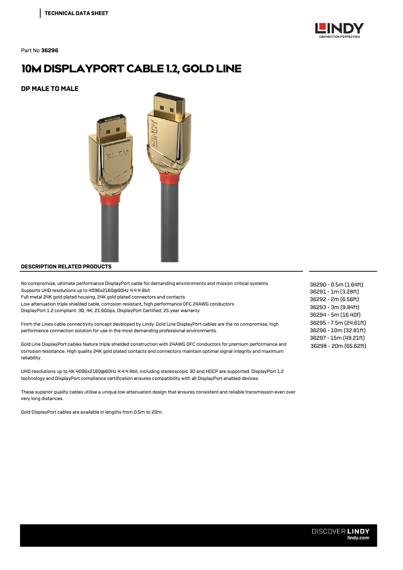 Page 1 de la notice Manuel utilisateur Lindy 36296