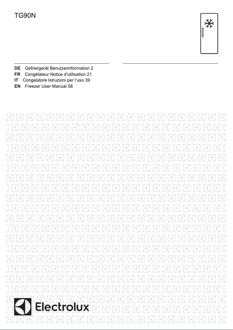 Page 1 de la notice Manuel utilisateur Electrolux TG90N