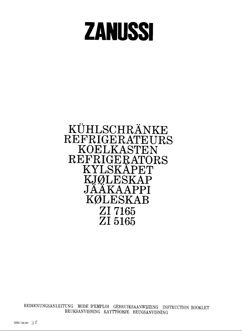 Page 1 de la notice Manuel utilisateur Zanussi ZI 5165