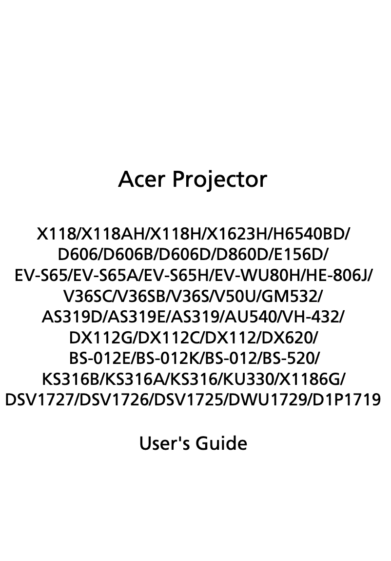 Page n°1 - Manuel utilisateur Acer X118H