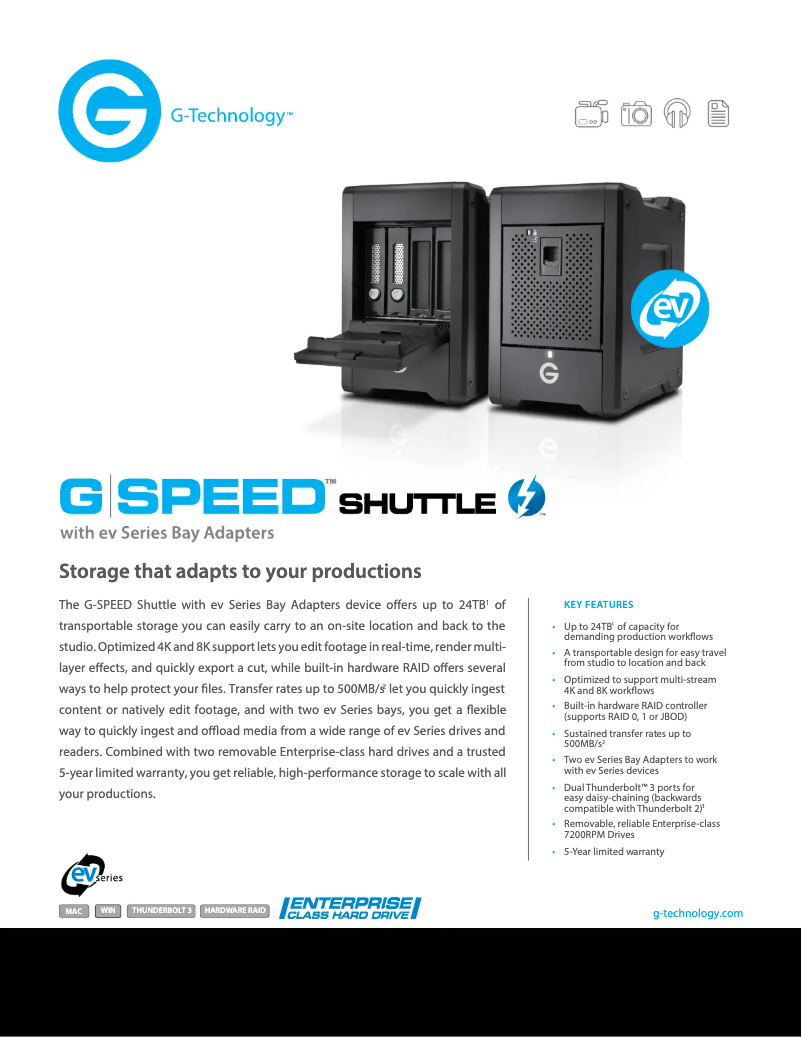 Image de la première page du manuel de l'appareil G-SPEED Shuttle with Thunderbolt 3