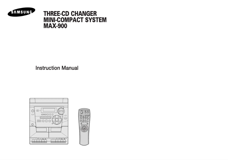 Page n°1 - Manuel utilisateur Samsung MAX-900