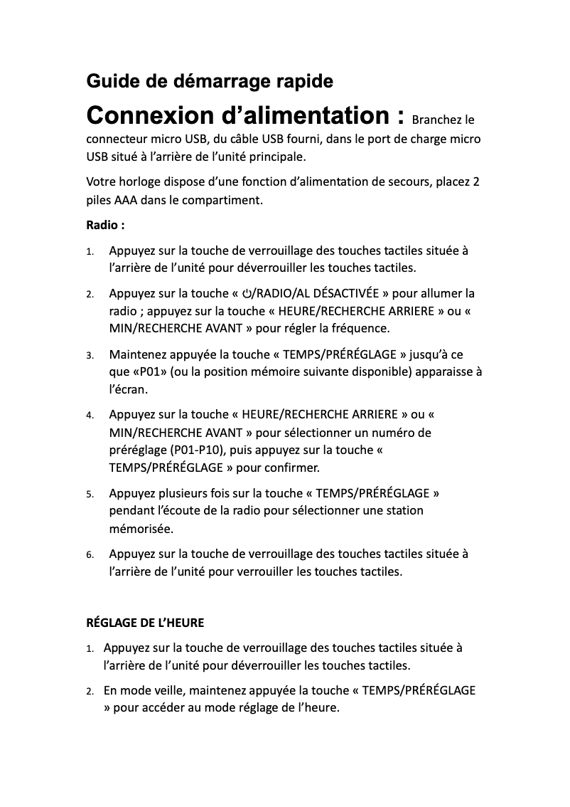Página 1 del manual Manual de usuario Denver CRQ-105