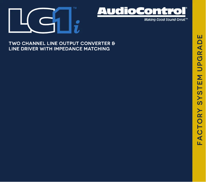 Page 1 de la notice Manuel utilisateur AudioControl LC1i