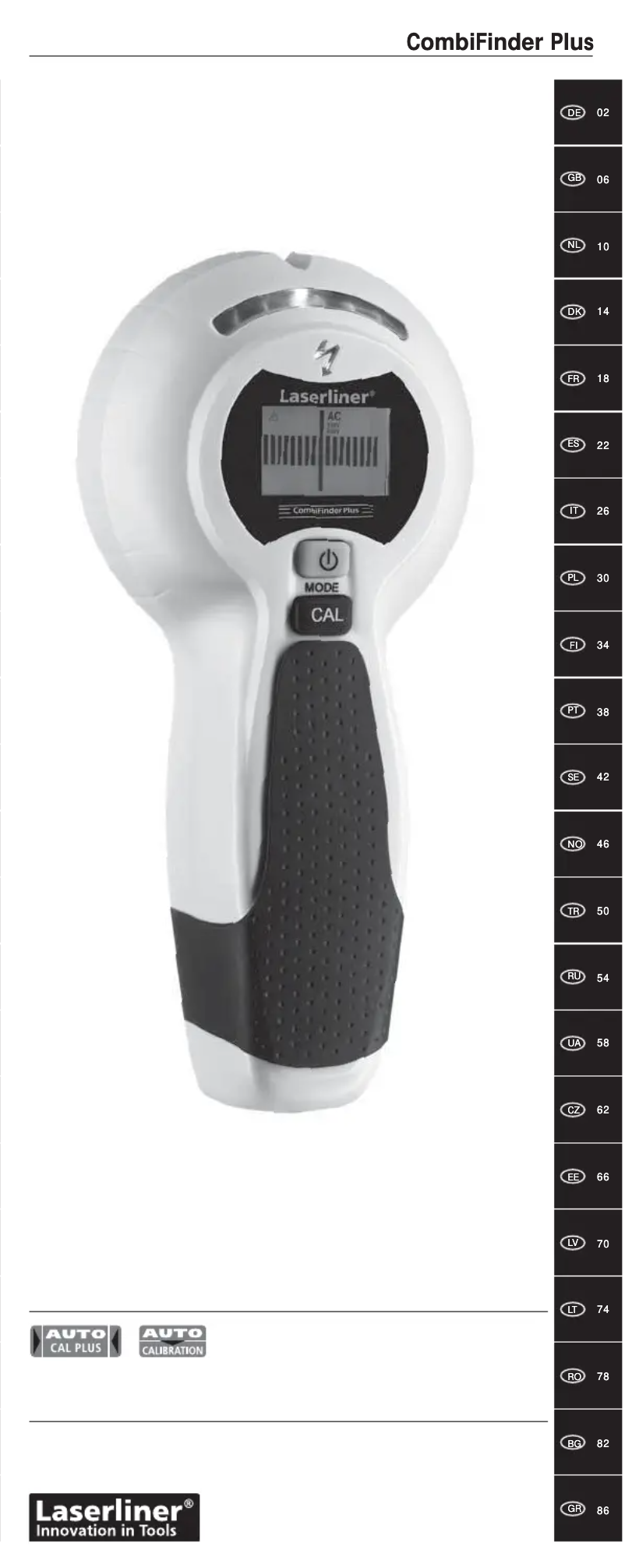 Page 1 de la notice Manuel utilisateur Laserliner CombiFinder Plus