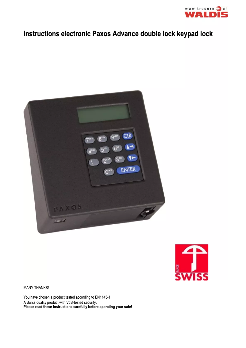 Image de la première page du manuel de l'appareil Premium 1500TB