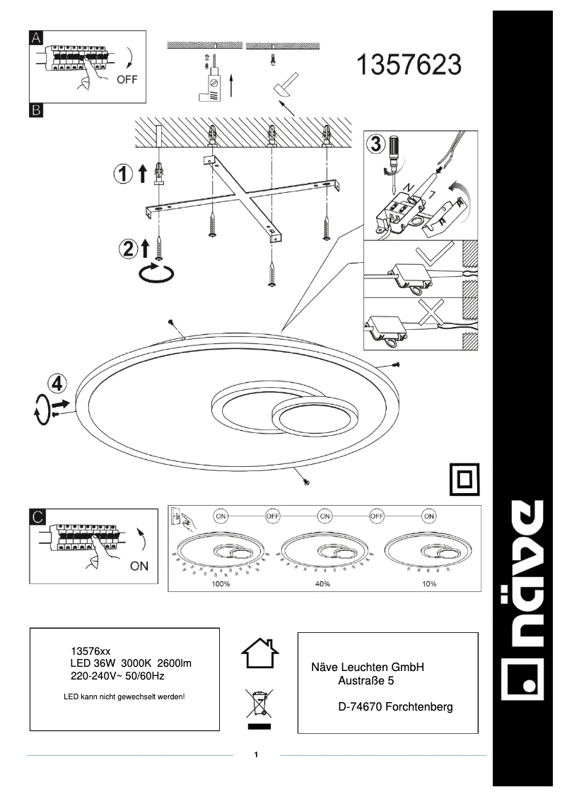 Page n°1 - Manuel utilisateur Näve Aarhus