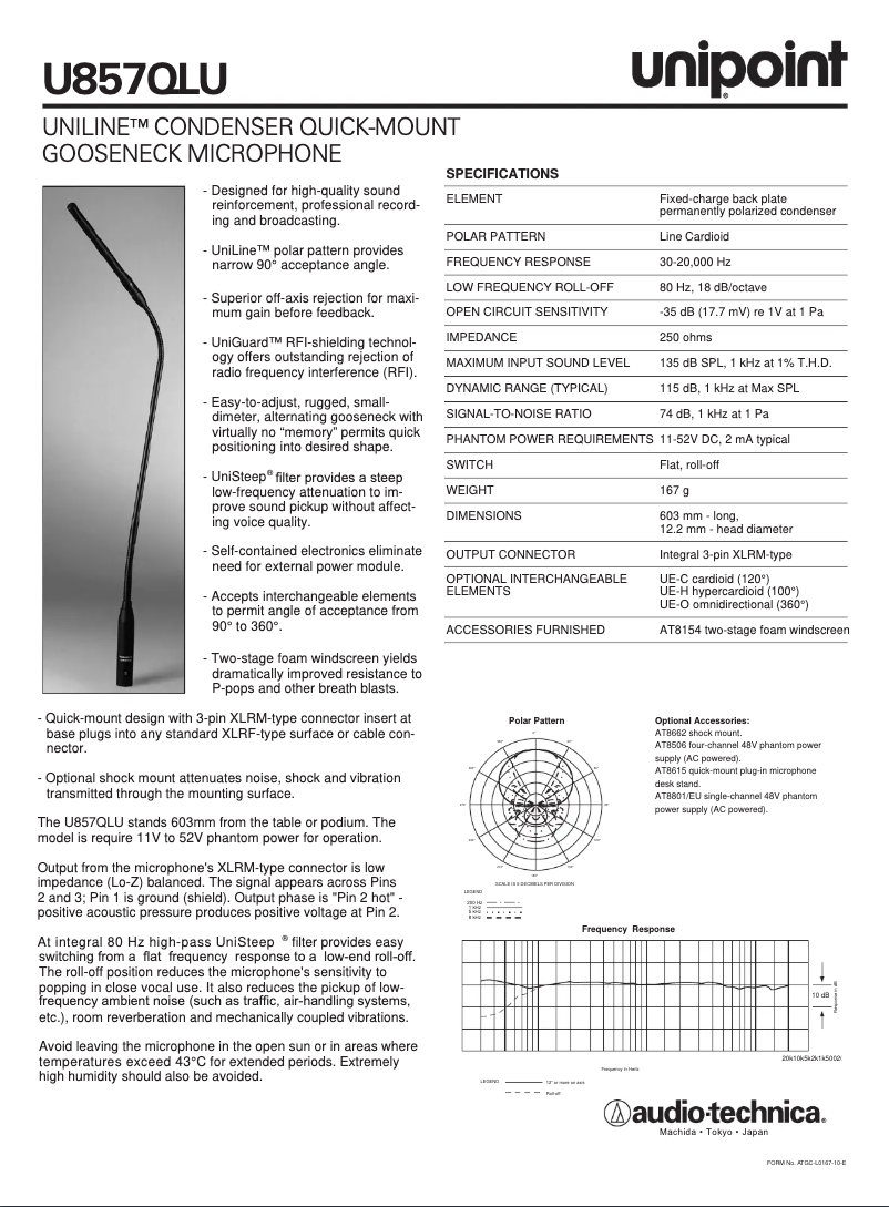 Página 1 del manual Manual de usuario Audio-Technica U857QLU