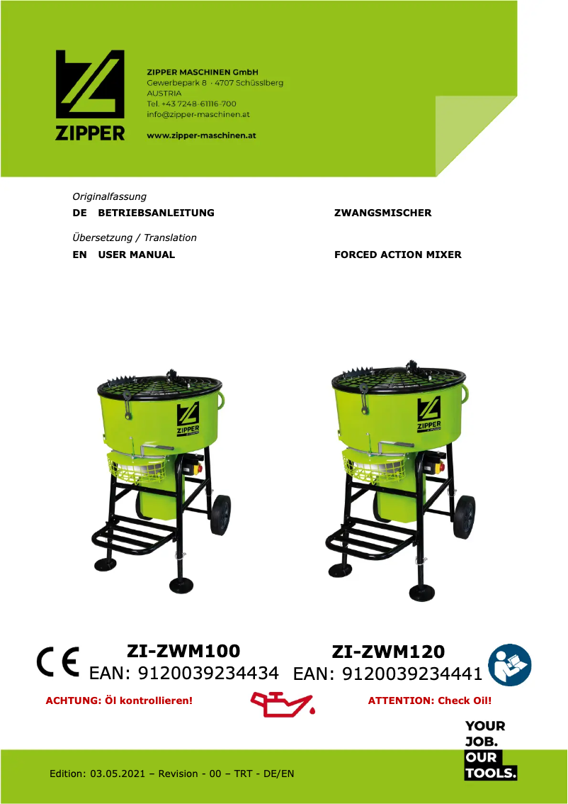 Page 1 de la notice Manuel utilisateur Zipper ZI-ZWM100