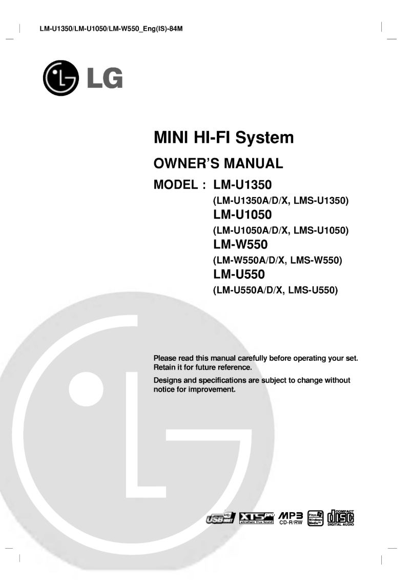 Page 1 de la notice Manuel utilisateur LG LM-U550