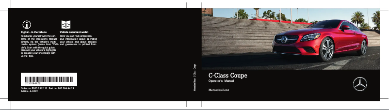 Page 1 de la notice Manuel utilisateur Mercedes-Benz C-Class Coupe (2022)