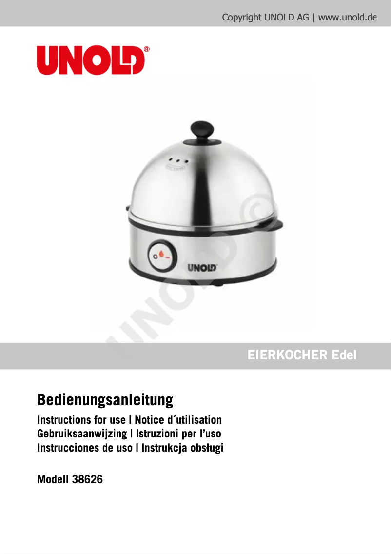 Image de la première page du manuel de l'appareil Edel 38626