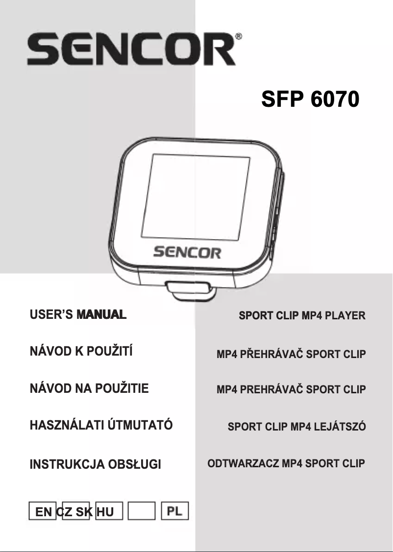 Page n°1 - Manuel utilisateur Sencor SFP 6070