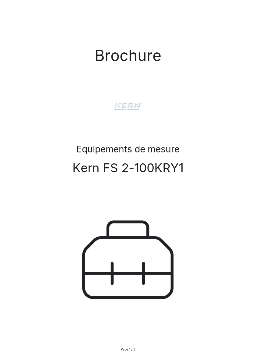 Page n°1 - Brochure Kern FS 2-100KRY1