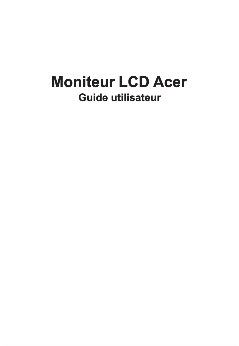 Page 1 de la notice Manuel utilisateur Acer SB241YA
