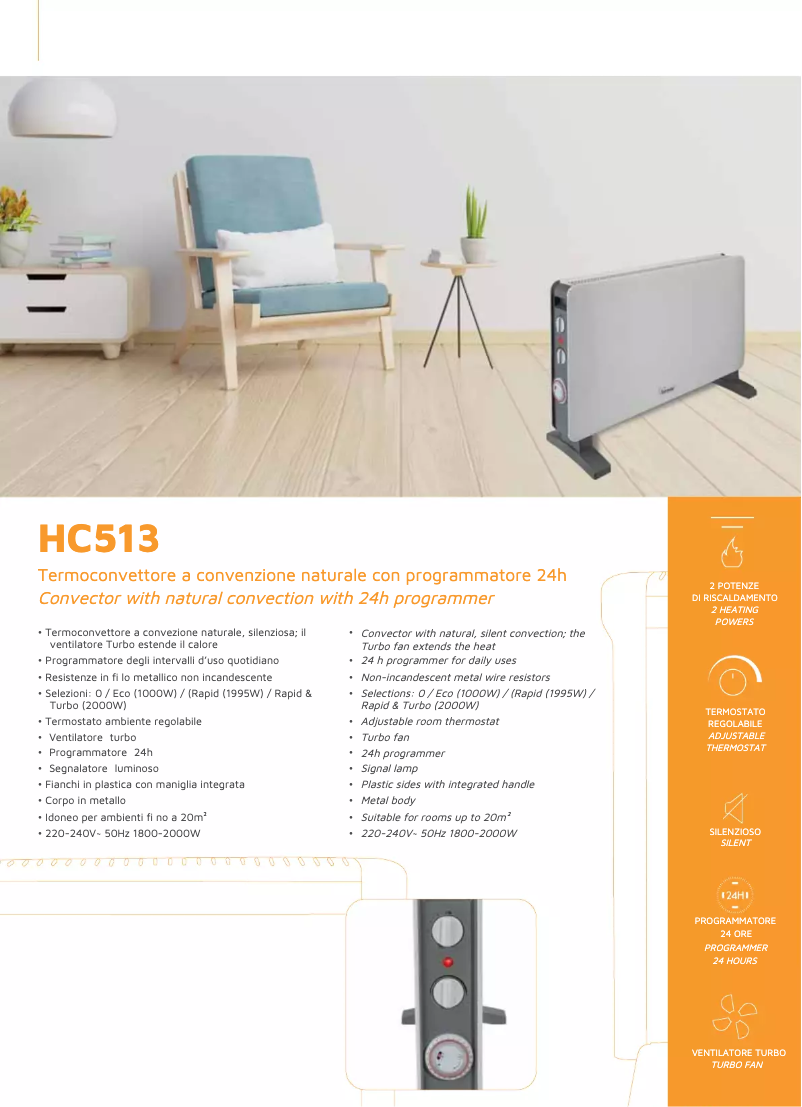 Page 1 de la notice Fiche technique Bimar HC513