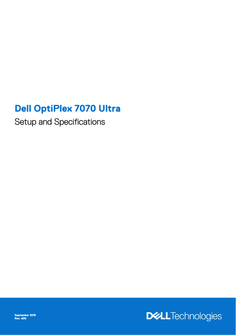 Page n°1 - Guide d'installation Dell OptiPlex 7070 Ultra