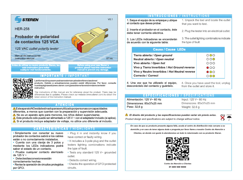 Página 1 del manual Manual de usuario Steren HER-258