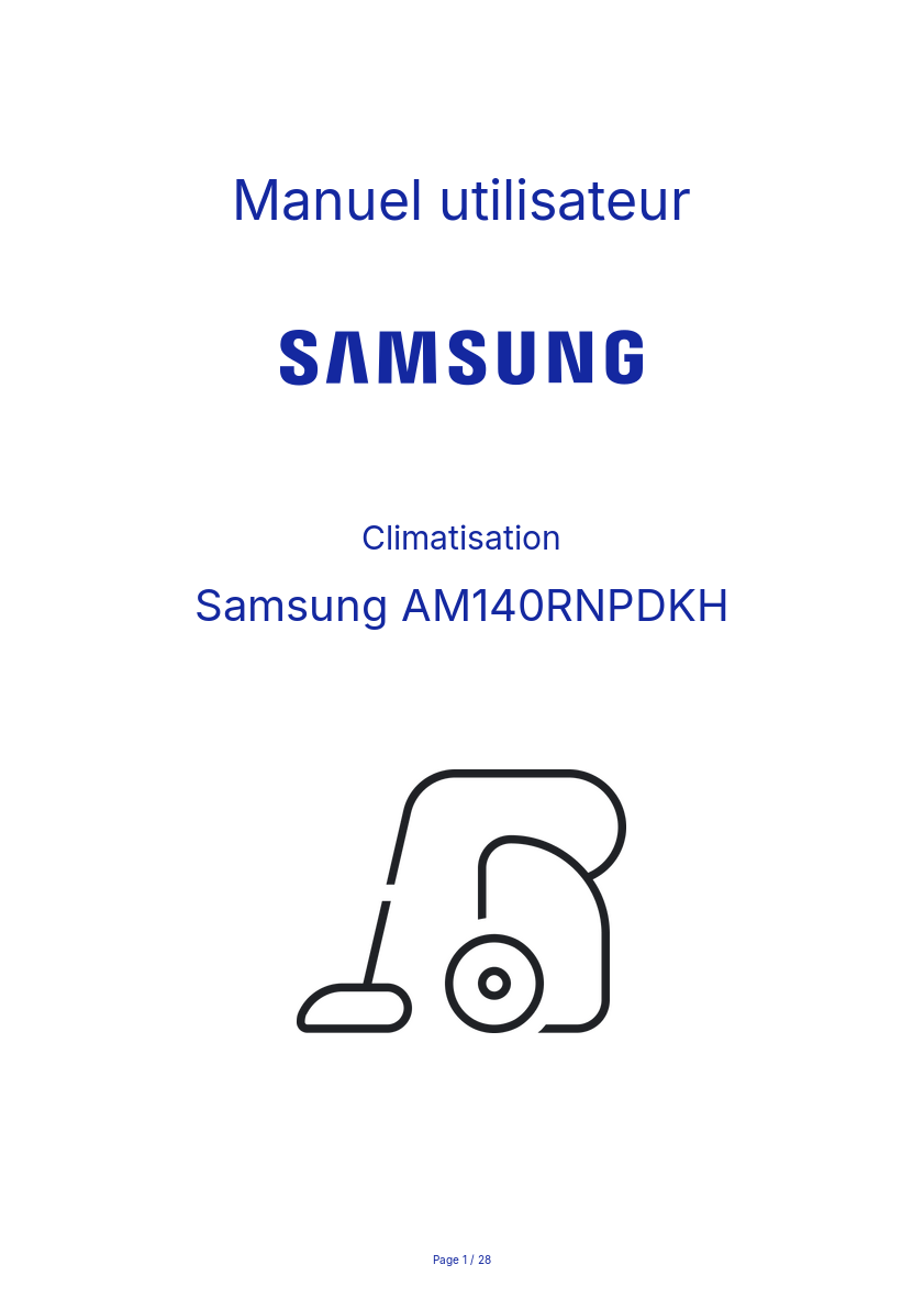Page n°1 - Manuel utilisateur Samsung AM140RNPDKH