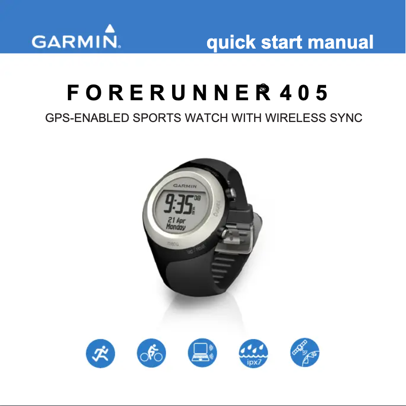 Page n°1 - Guide de démarrage rapide Garmin Forerunner 405