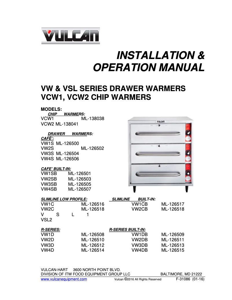 Image de la première page du manuel de l'appareil VW1S