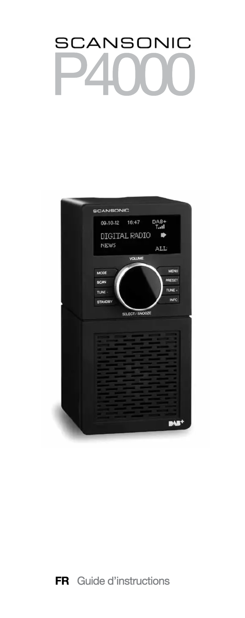Page 1 de la notice Manuel utilisateur Scansonic P4000