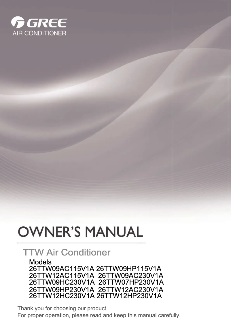 Imagen de la primera página del manual del dispositivo 26TTW07HP230V1A