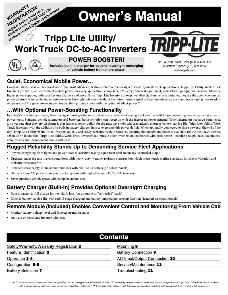 Page 1 de la notice Manuel utilisateur Tripp Lite UT750UL