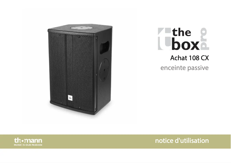 Image de la première page du manuel de l'appareil Achat 108 CX