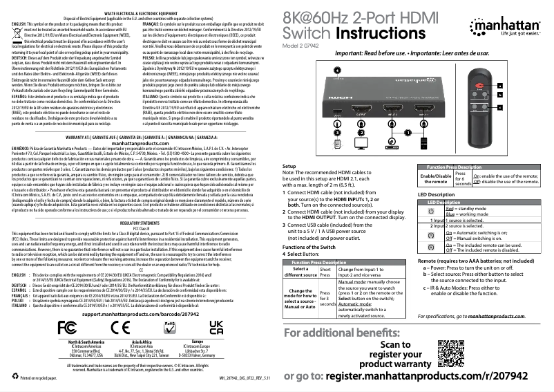 Image de la première page du manuel de l'appareil 207942