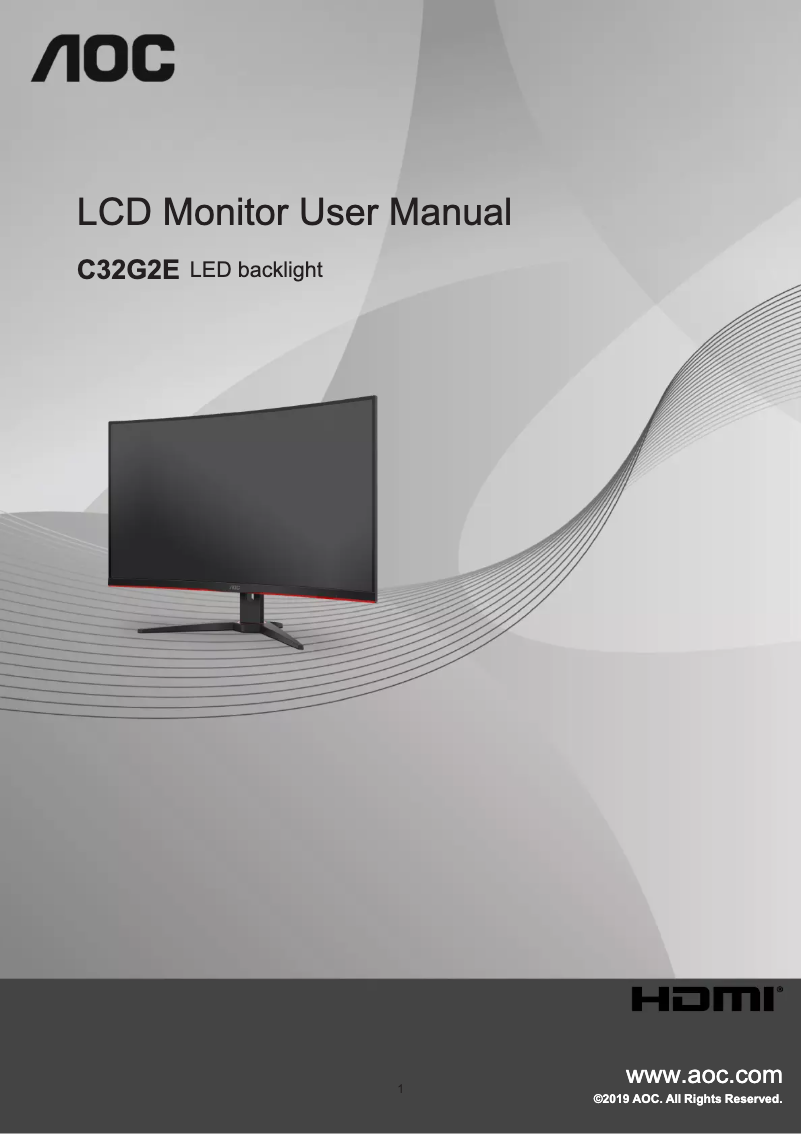 Page 1 de la notice Manuel utilisateur AOC C32G2E