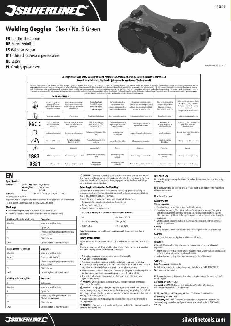 Page n°1 - Manuel utilisateur Silverline 140810