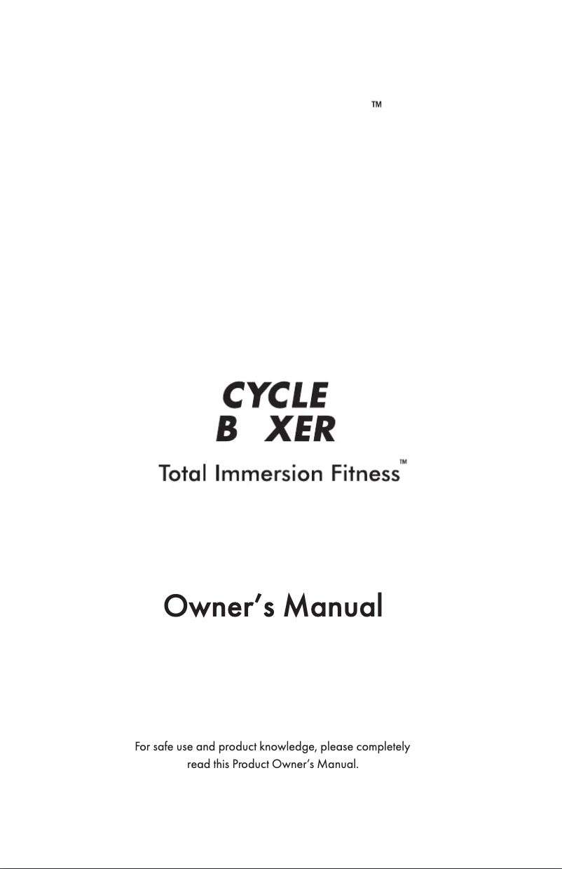 Page n°1 - Manuel utilisateur LifeSpan Cycle Boxer CB110