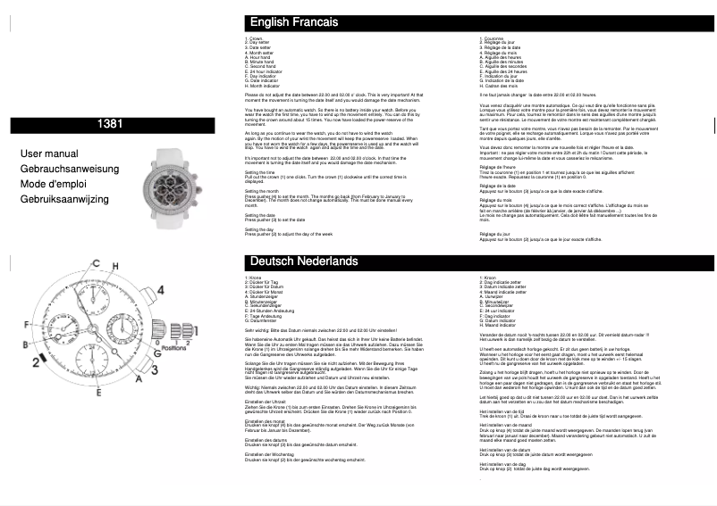 Page n°1 - Manuel utilisateur Davis 1381