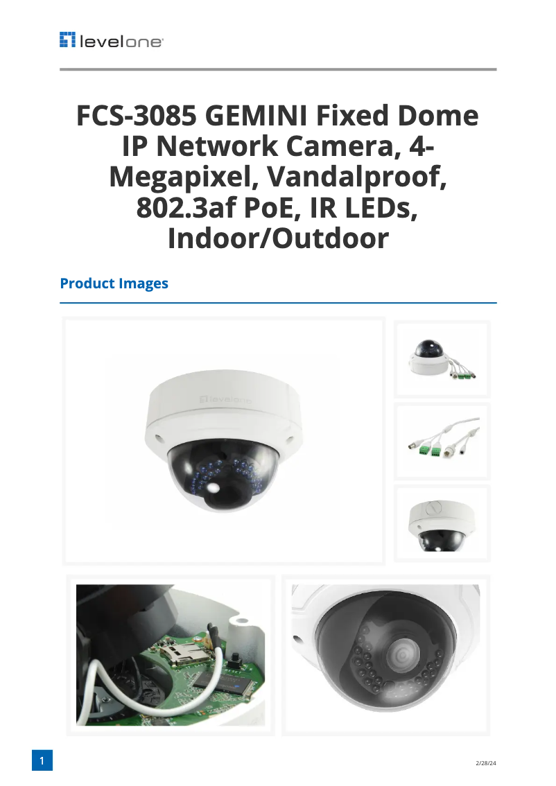 Page n°1 - Fiche technique LevelOne FCS-3085