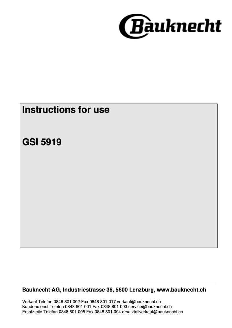 Image de la première page du manuel de l'appareil GSI 5919