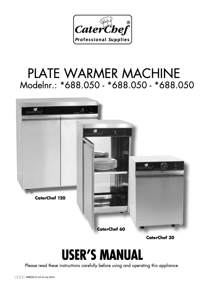 Page 1 de la notice Manuel utilisateur CaterChef 60