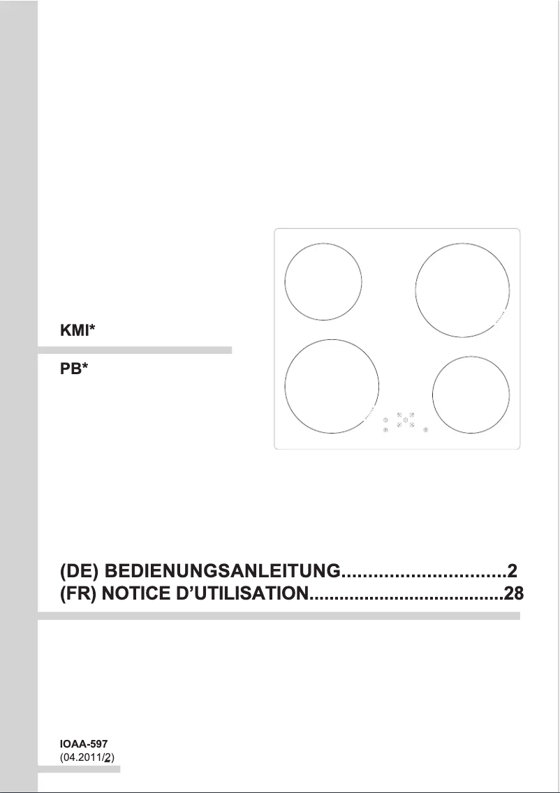 Page 1 de la notice Manuel utilisateur Amica KMI 13295 F