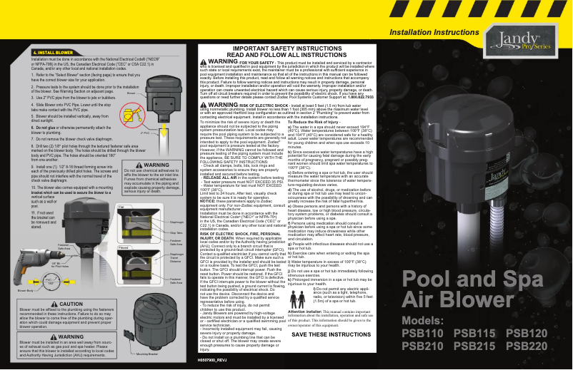 Page 1 de la notice Manuel utilisateur JANDY PSB110