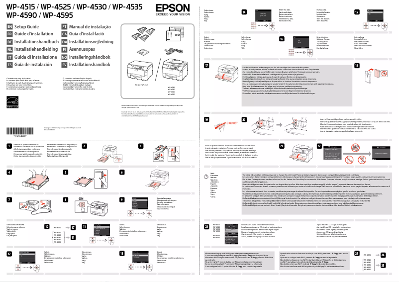 Page 1 de la notice Guide d'installation Epson WorkForce Pro WP-4595 DNF