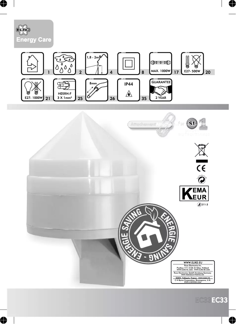 Image de la première page du manuel de l'appareil EC33
