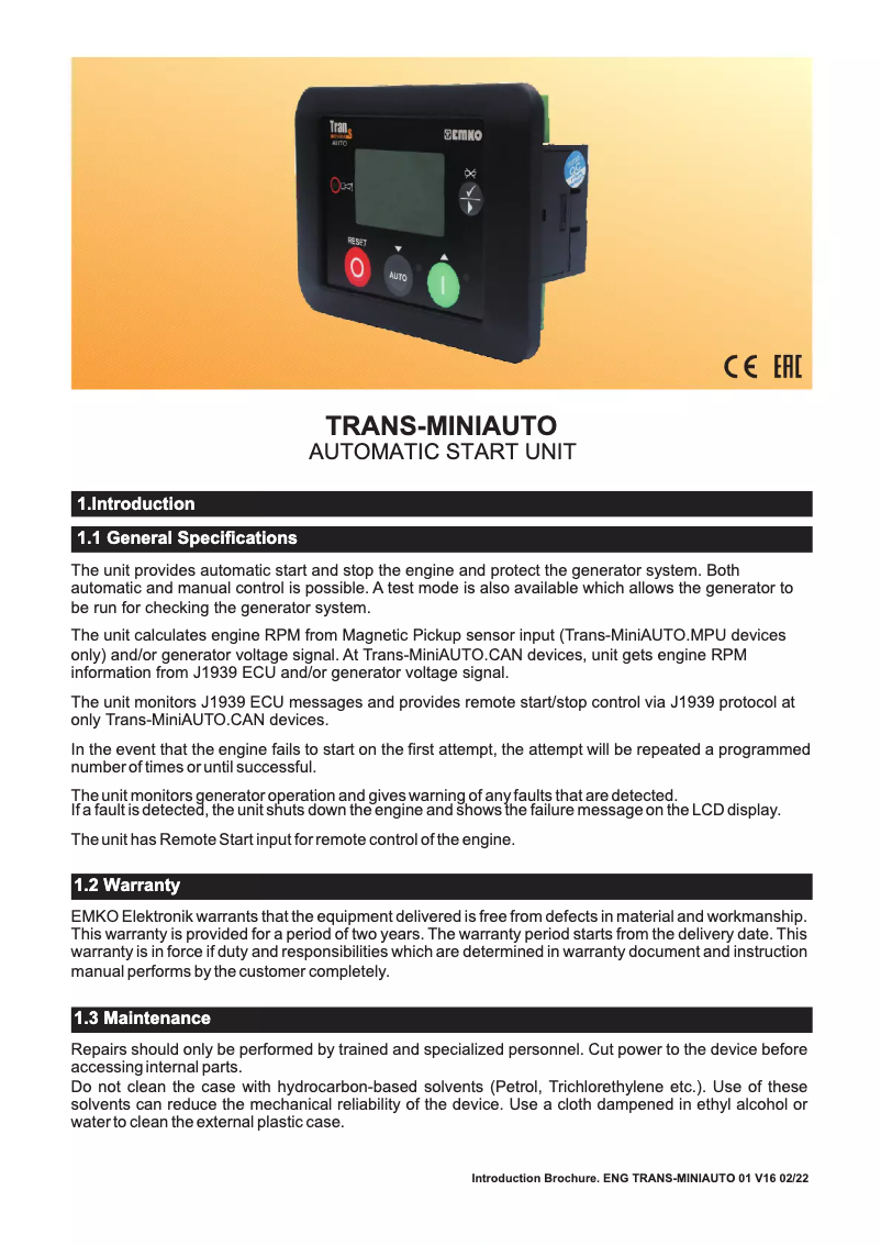 Image de la première page du manuel de l'appareil Trans-MiniAUTO