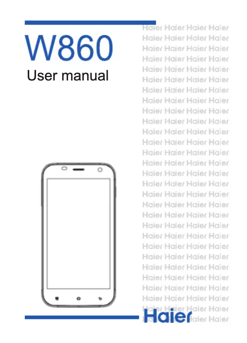 Page 1 de la notice Manuel utilisateur Haier W860
