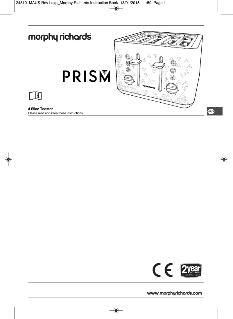 Page 1 de la notice Manuel utilisateur Morphy Richards Prism 248101