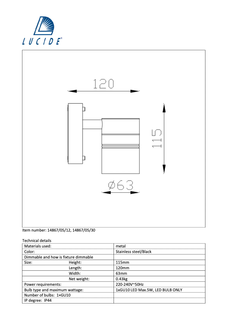 Image de la première page du manuel de l'appareil Arne 14867/05/30