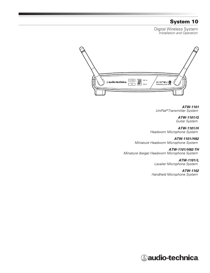 Image de la première page du manuel de l'appareil ATW-1101