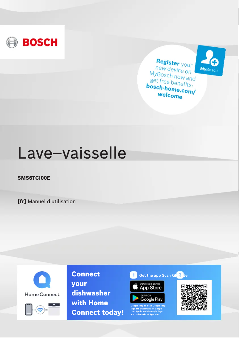 Page n°1 - Manuel utilisateur Bosch SMS6TCI00E