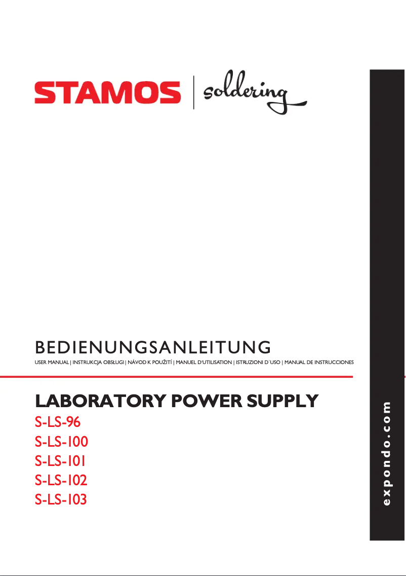 Page 1 de la notice Manuel utilisateur Stamos S-LS-96