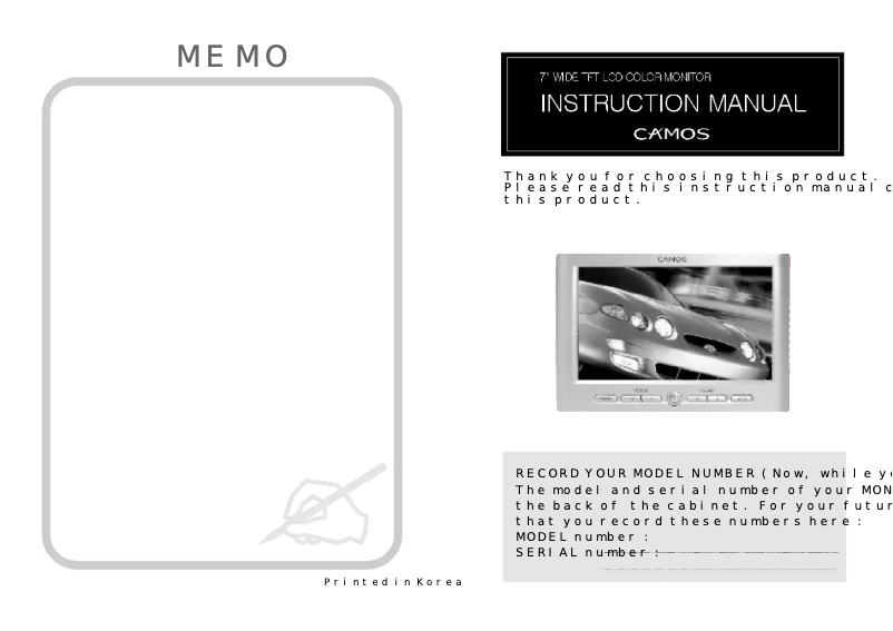 Página 1 del manual Manual de usuario Camos CM-703