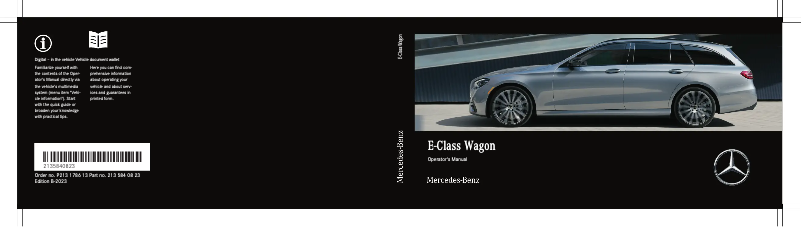 Page 1 de la notice Manuel utilisateur Mercedes-Benz E-Wagon (2023)